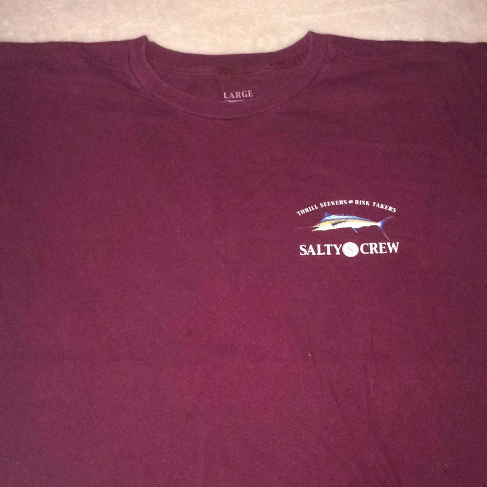 Maroon red salty crew shirt